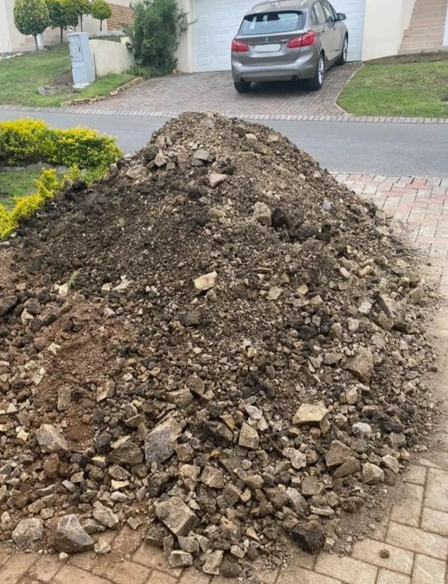 Excavated soil and site clearing